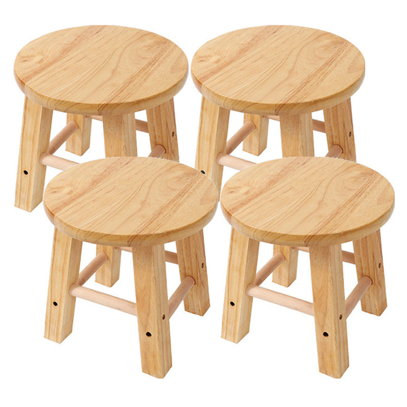 Contemporary Wood Stool Round Stool in Matte Finish for Indoor