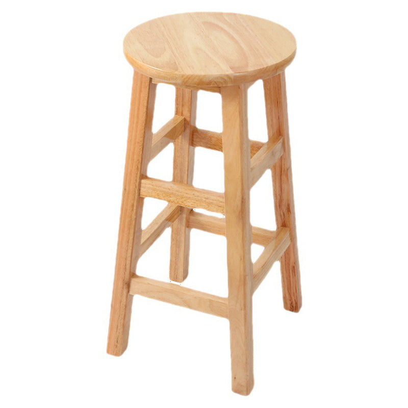 Contemporary Wood Stool Round Stool in Matte Finish for Indoor