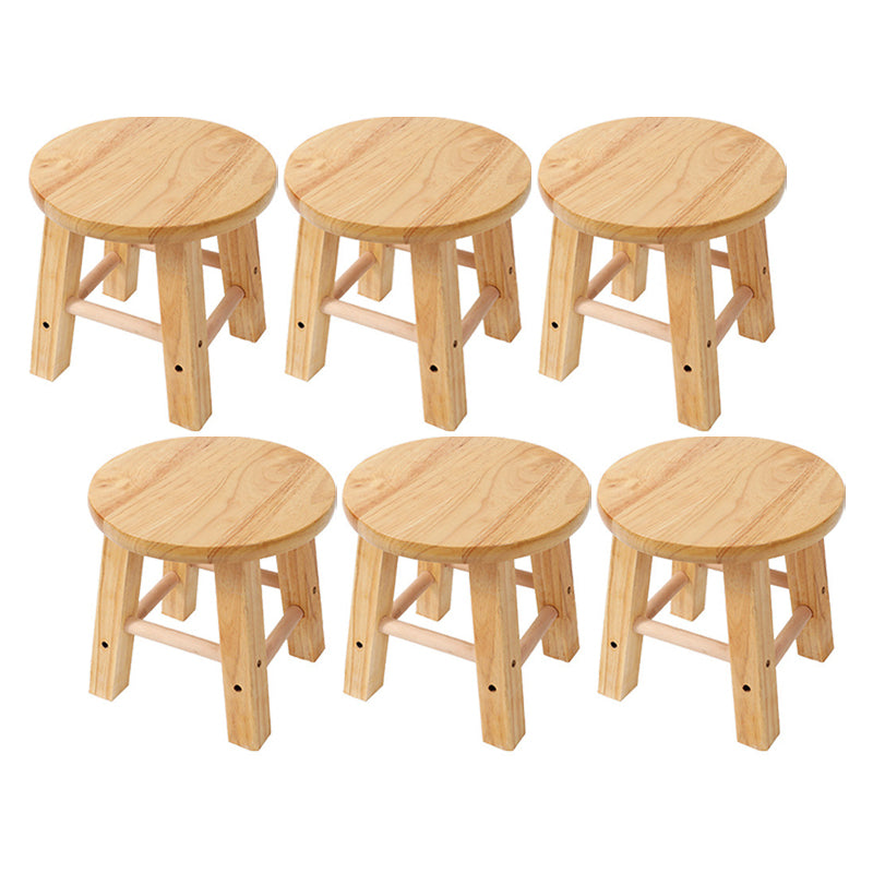 Contemporary Wood Stool Round Stool in Matte Finish for Indoor