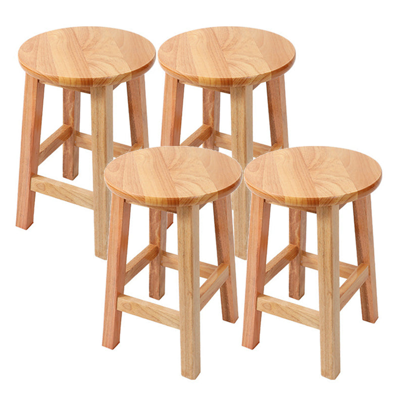 Contemporary Wood Stool Round Stool in Matte Finish for Indoor