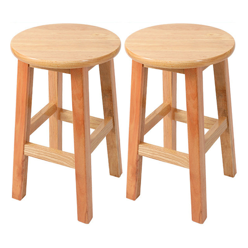 Contemporary Wood Stool Round Stool in Matte Finish for Indoor