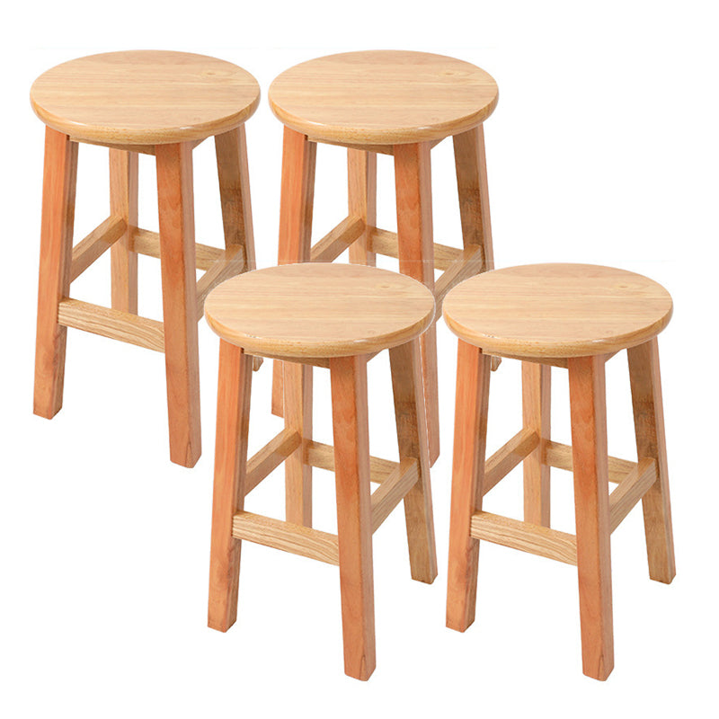 Contemporary Wood Stool Round Stool in Matte Finish for Indoor