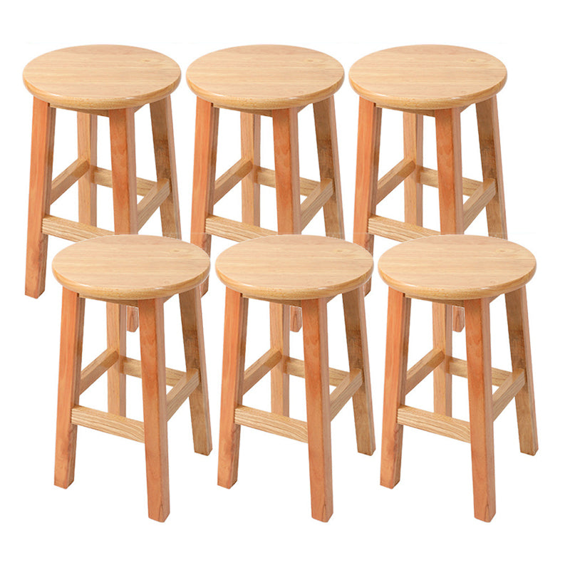 Contemporary Wood Stool Round Stool in Matte Finish for Indoor