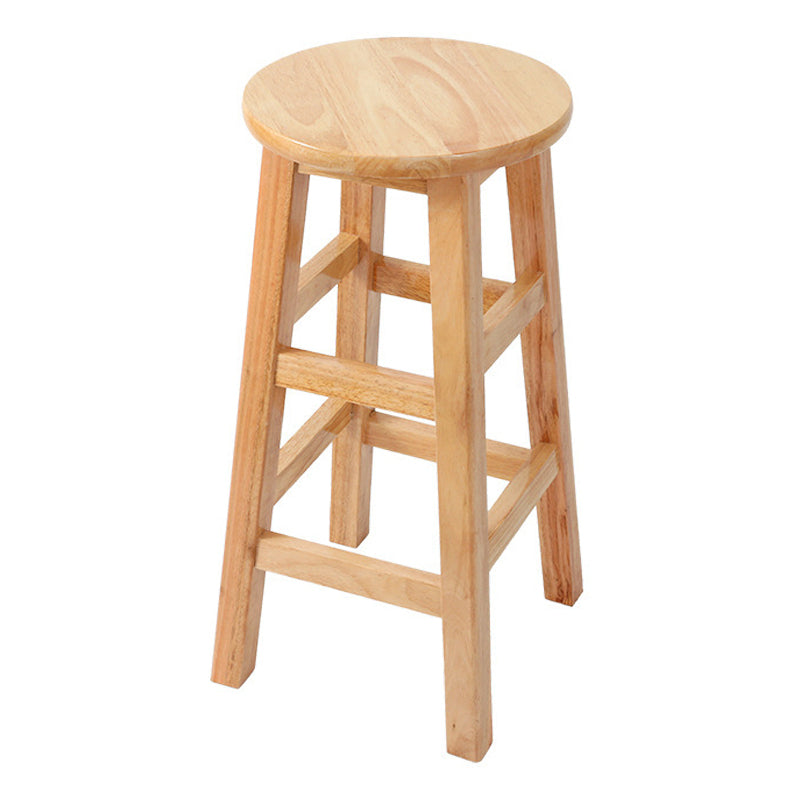 Contemporary Wood Stool Round Stool in Matte Finish for Indoor
