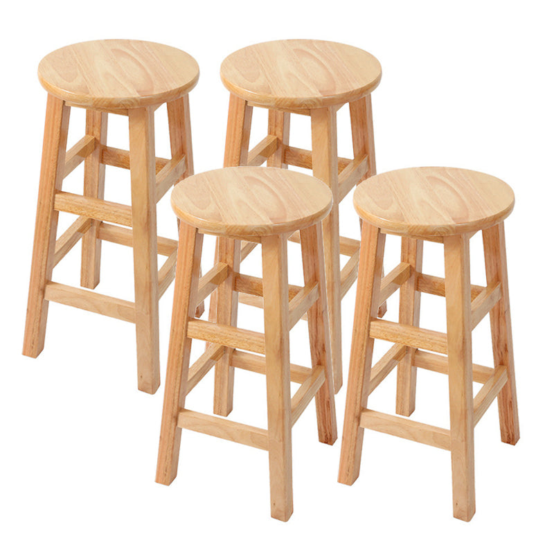 Contemporary Wood Stool Round Stool in Matte Finish for Indoor