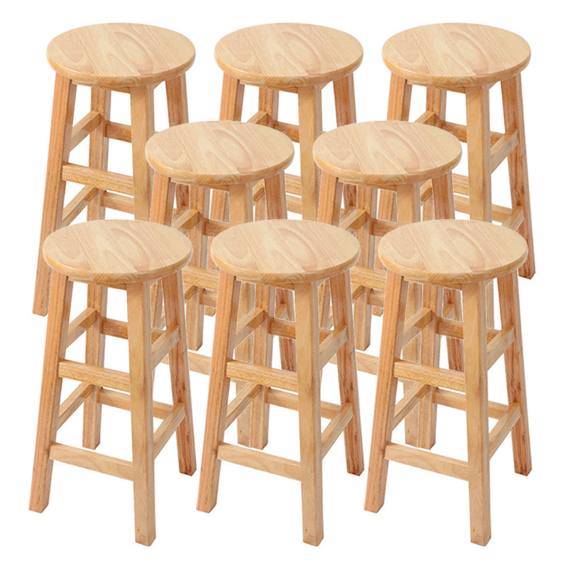 Contemporary Wood Stool Round Stool in Matte Finish for Indoor