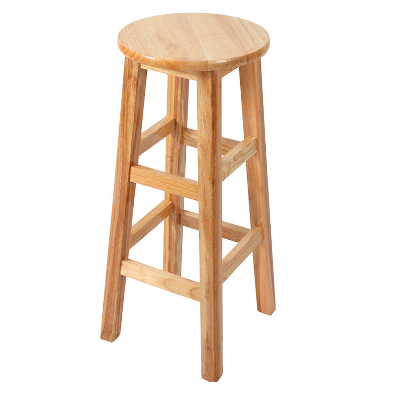 Contemporary Wood Stool Round Stool in Matte Finish for Indoor