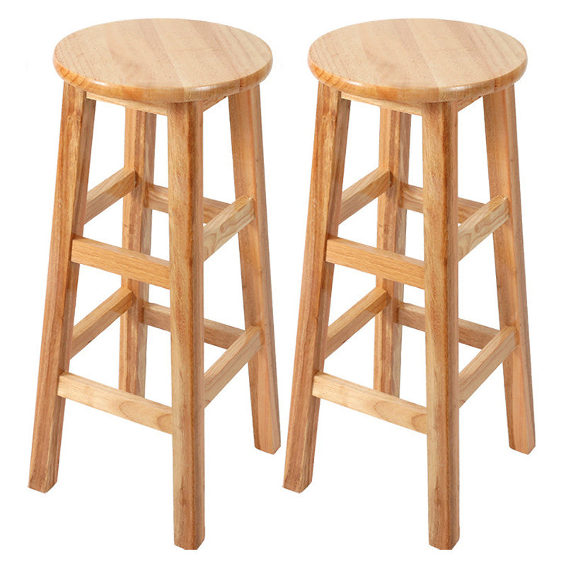 Contemporary Wood Stool Round Stool in Matte Finish for Indoor