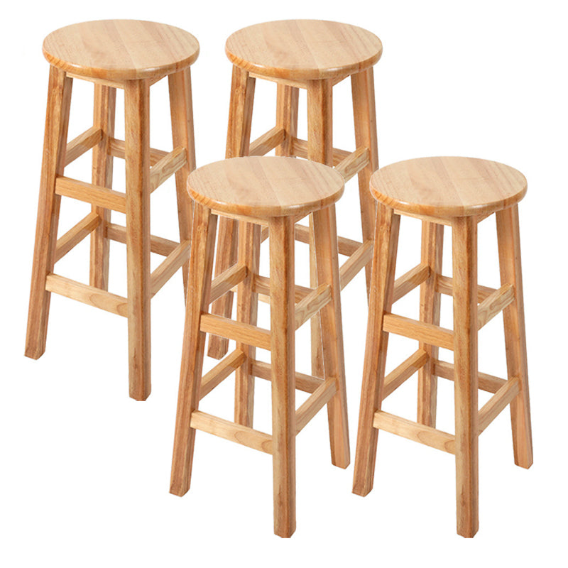 Contemporary Wood Stool Round Stool in Matte Finish for Indoor