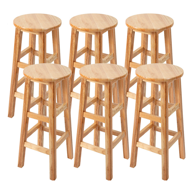 Contemporary Wood Stool Round Stool in Matte Finish for Indoor