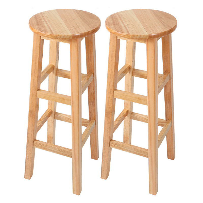 Contemporary Wood Stool Round Stool in Matte Finish for Indoor