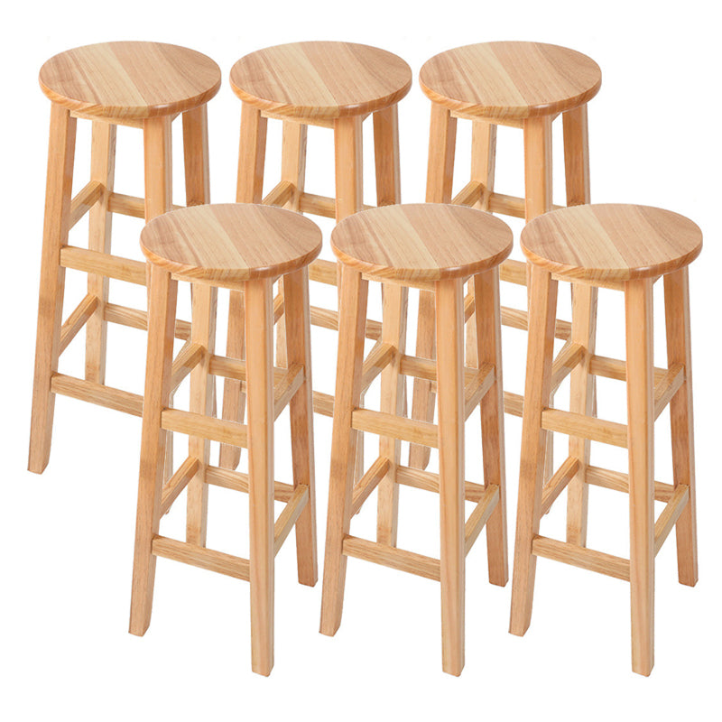 Contemporary Wood Stool Round Stool in Matte Finish for Indoor