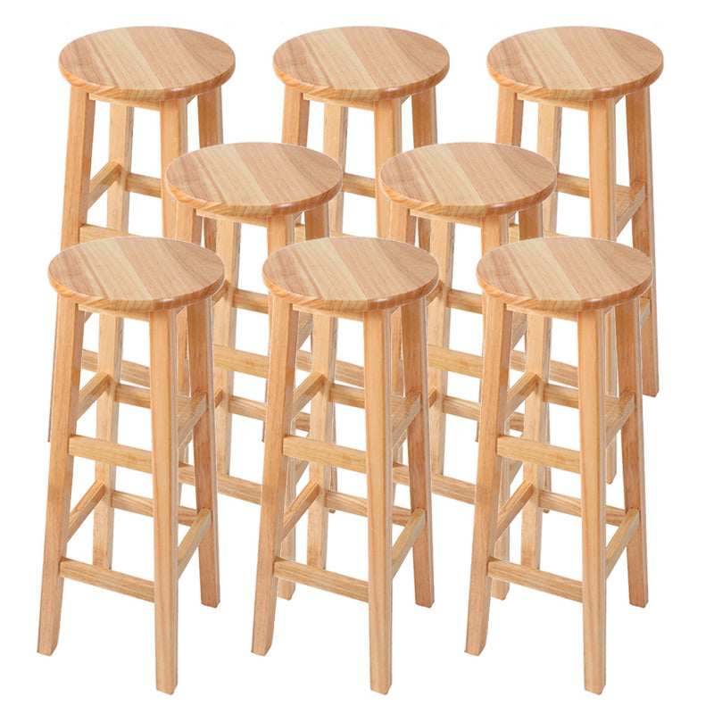 Contemporary Wood Stool Round Stool in Matte Finish for Indoor