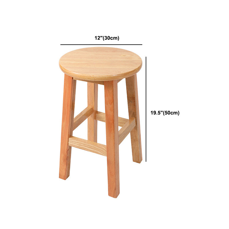 Contemporary Wood Stool Round Stool in Matte Finish for Indoor