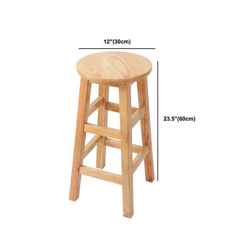 Contemporary Wood Stool Round Stool in Matte Finish for Indoor