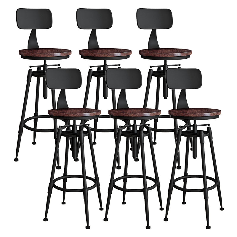 Contemporary Metal Barstool Wood Faux Leather Counter Stool in Matte Finish for Indoor