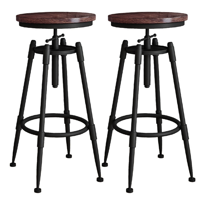 Contemporary Metal Barstool Wood Faux Leather Counter Stool in Matte Finish for Indoor