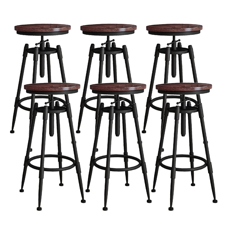 Contemporary Metal Barstool Wood Faux Leather Counter Stool in Matte Finish for Indoor