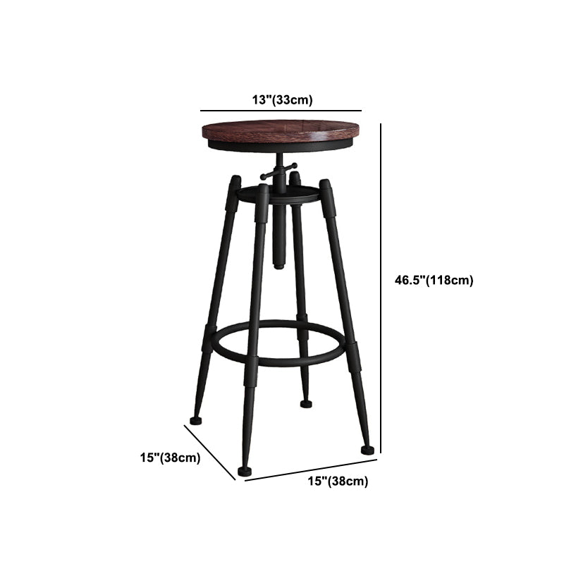 Contemporary Metal Barstool Wood Faux Leather Counter Stool in Matte Finish for Indoor