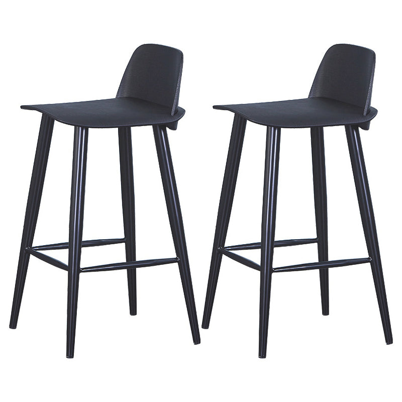 Contemporary Low Back Bar Stool Plastic Footrest Stool for Restaurant