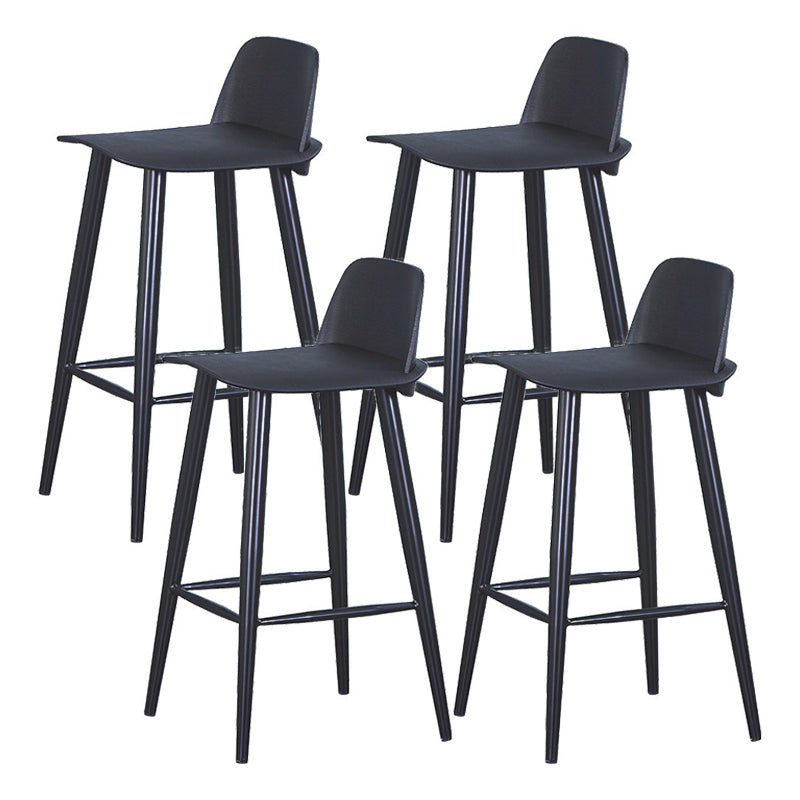 Contemporary Low Back Bar Stool Plastic Footrest Stool for Restaurant