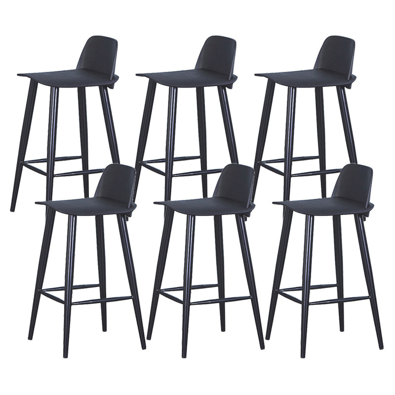 Contemporary Low Back Bar Stool Plastic Footrest Stool for Restaurant