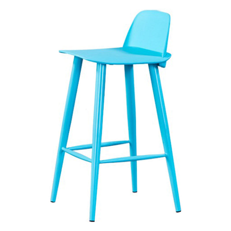 Contemporary Low Back Bar Stool Plastic Footrest Stool for Restaurant