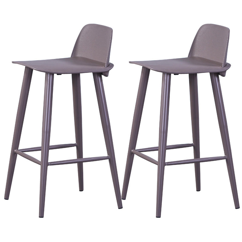 Contemporary Low Back Bar Stool Plastic Footrest Stool for Restaurant