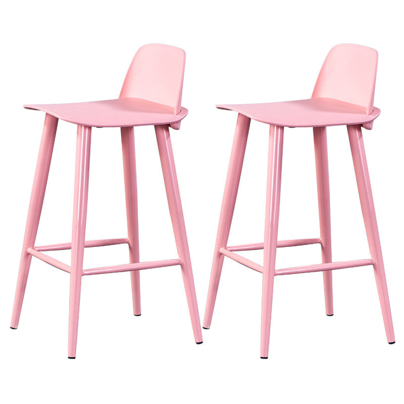 Contemporary Low Back Bar Stool Plastic Footrest Stool for Restaurant