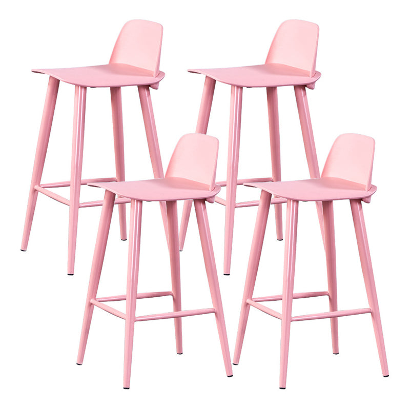 Contemporary Low Back Bar Stool Plastic Footrest Stool for Restaurant