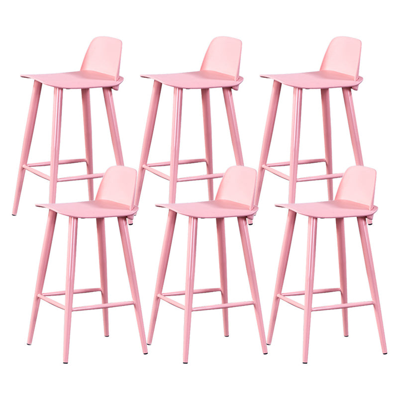 Contemporary Low Back Bar Stool Plastic Footrest Stool for Restaurant