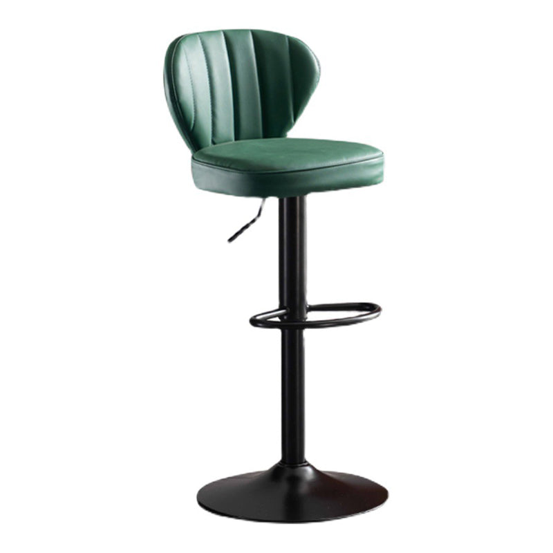 Modern Adjustable Height Swivel Stool Leather Upholstered Stool