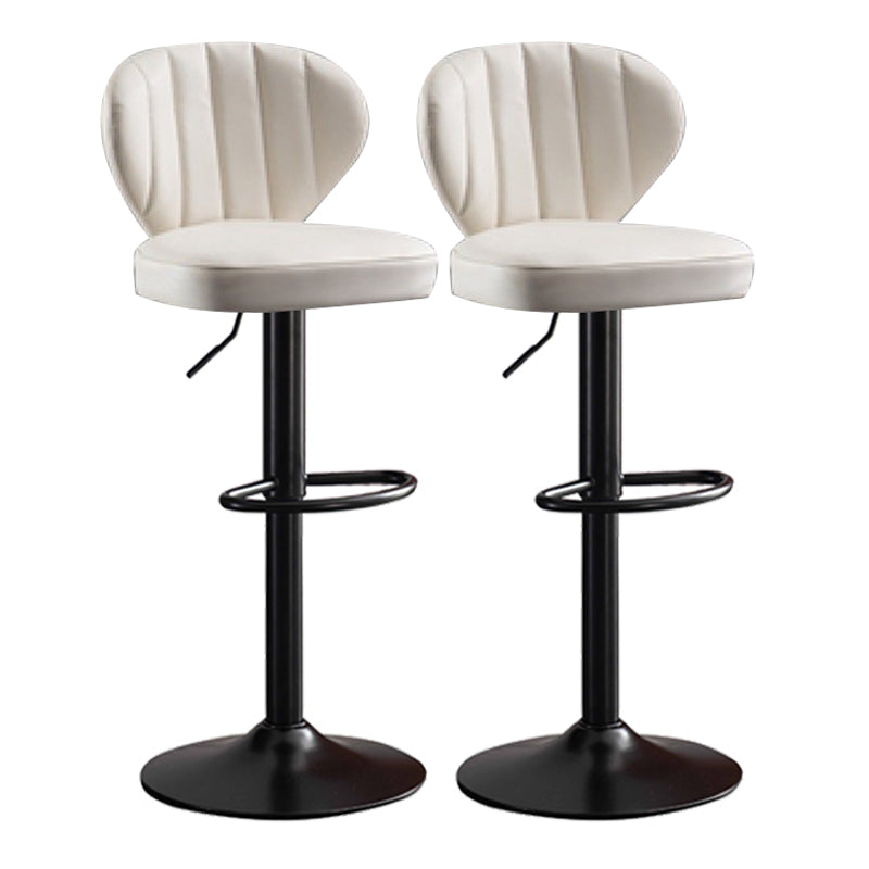 Modern Adjustable Height Swivel Stool Leather Upholstered Stool