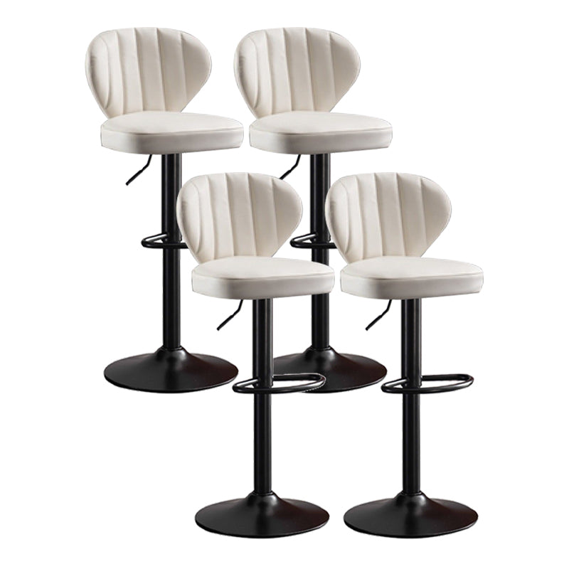 Modern Adjustable Height Swivel Stool Leather Upholstered Stool