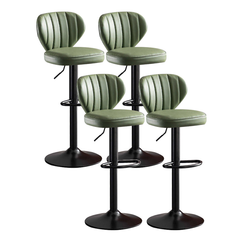 Modern Adjustable Height Swivel Stool Leather Upholstered Stool