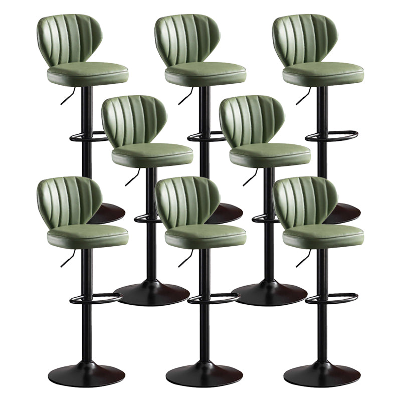 Modern Adjustable Height Swivel Stool Leather Upholstered Stool