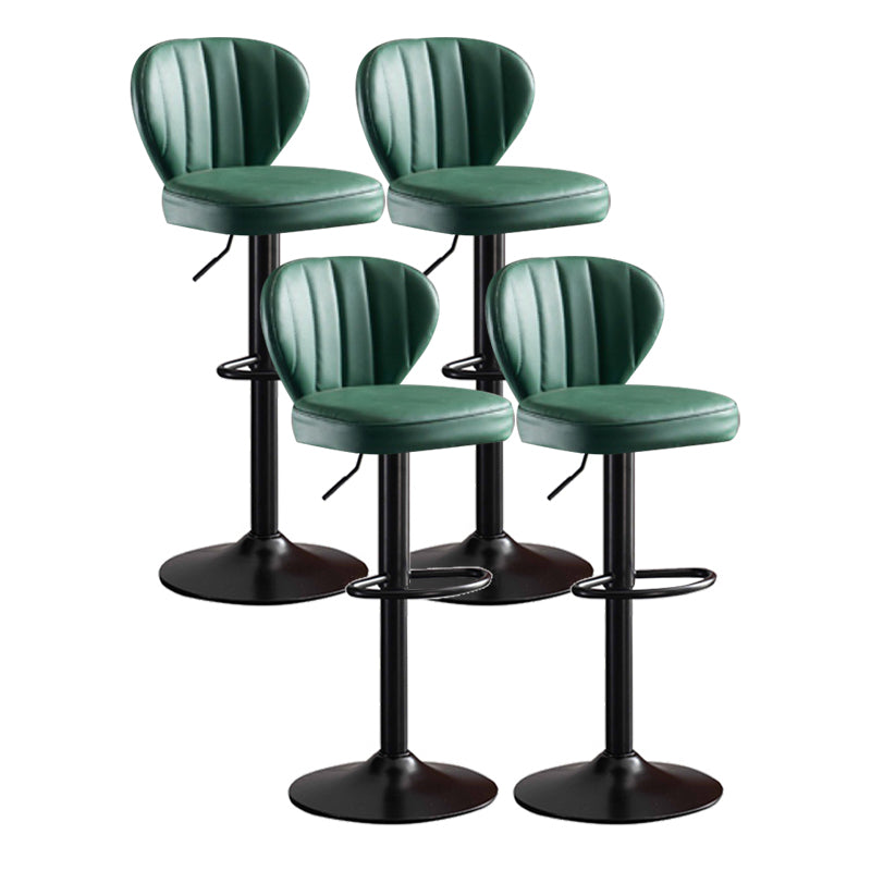 Modern Adjustable Height Swivel Stool Leather Upholstered Stool