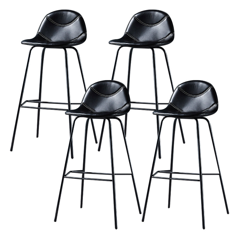 Low Back Bar & Counter Stool Bucket Industrial Quilted Leather Counter Stool