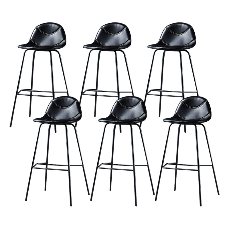 Low Back Bar & Counter Stool Bucket Industrial Quilted Leather Counter Stool