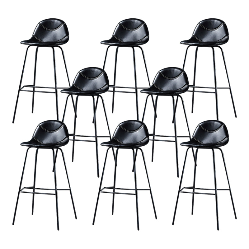 Low Back Bar & Counter Stool Bucket Industrial Quilted Leather Counter Stool