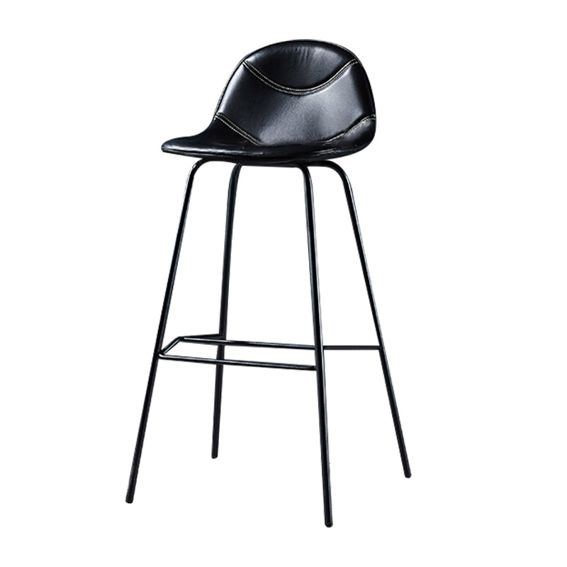 Low Back Bar & Counter Stool Bucket Industrial Quilted Leather Counter Stool