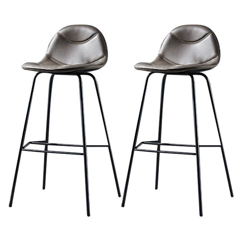 Low Back Bar & Counter Stool Bucket Industrial Quilted Leather Counter Stool