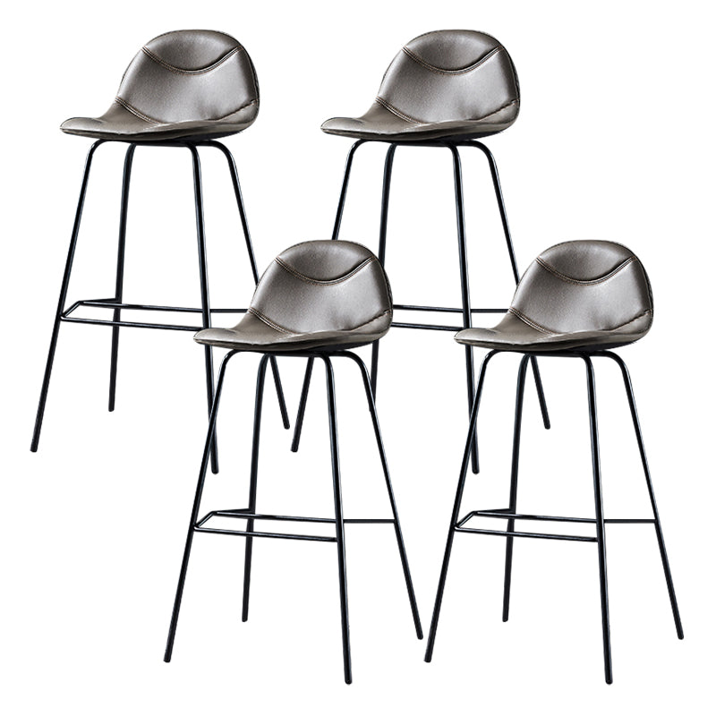 Low Back Bar & Counter Stool Bucket Industrial Quilted Leather Counter Stool