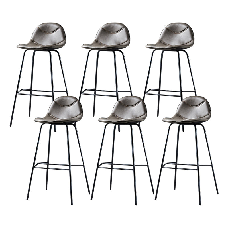 Low Back Bar & Counter Stool Bucket Industrial Quilted Leather Counter Stool