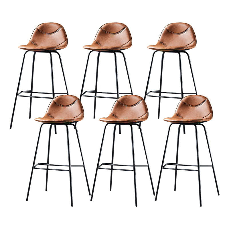 Low Back Bar & Counter Stool Bucket Industrial Quilted Leather Counter Stool