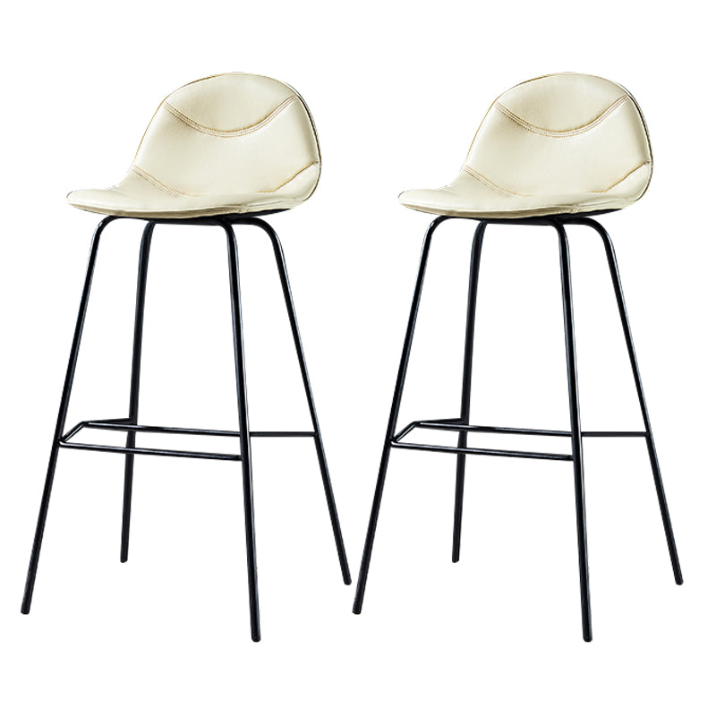 Low Back Bar & Counter Stool Bucket Industrial Quilted Leather Counter Stool