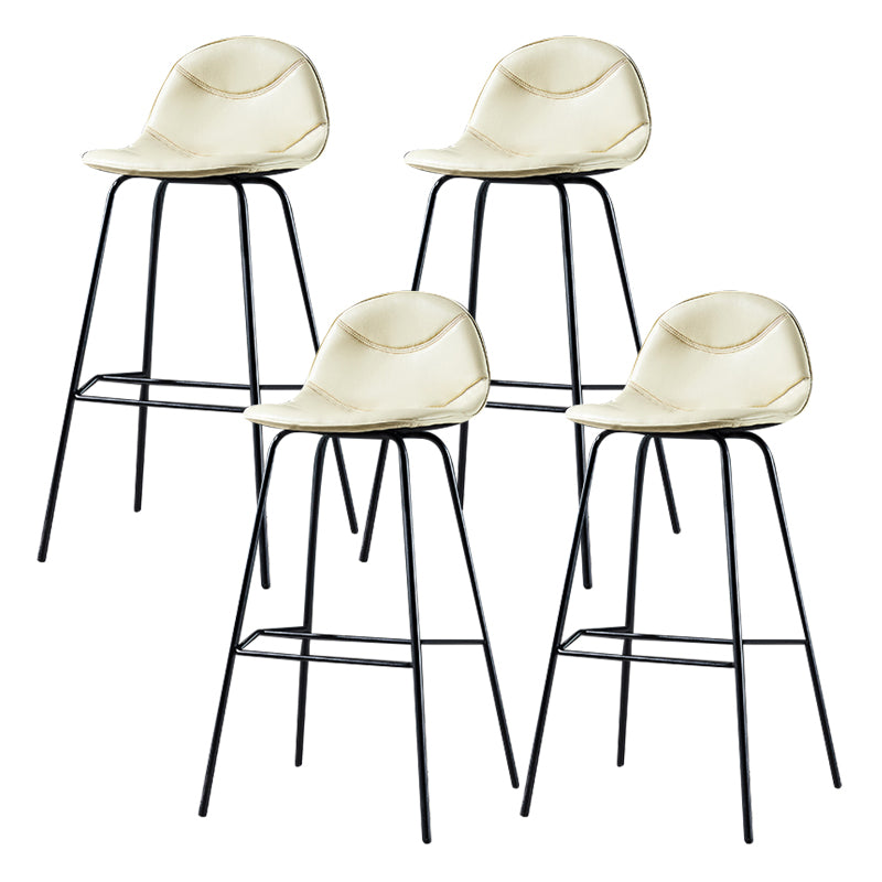 Low Back Bar & Counter Stool Bucket Industrial Quilted Leather Counter Stool