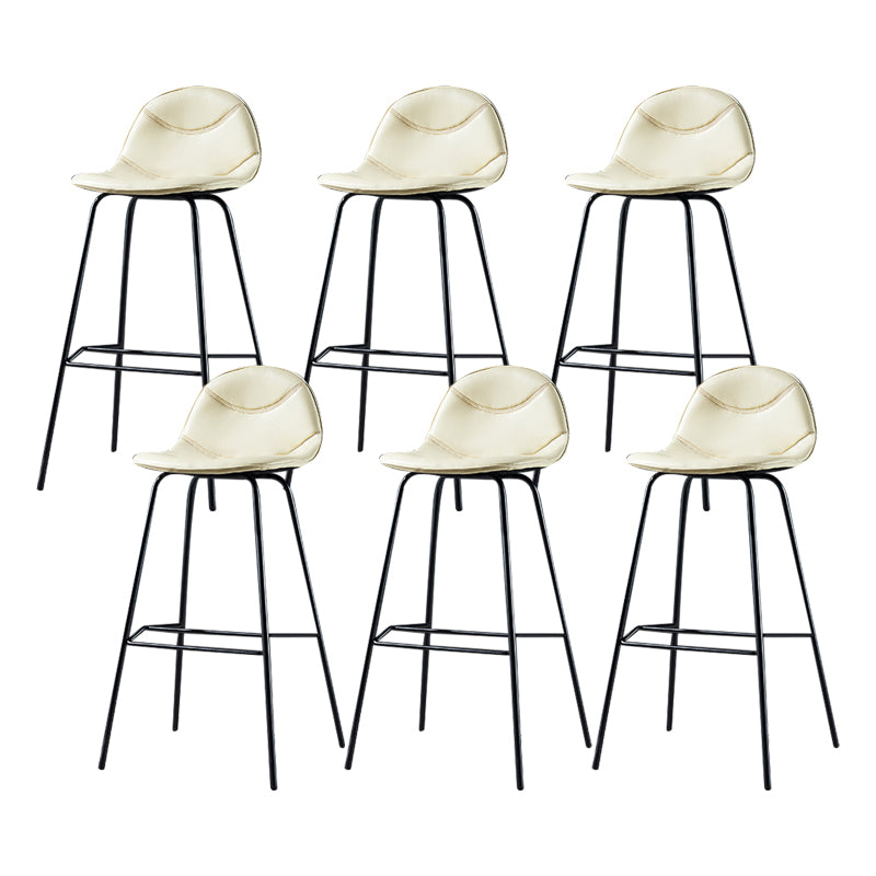 Low Back Bar & Counter Stool Bucket Industrial Quilted Leather Counter Stool