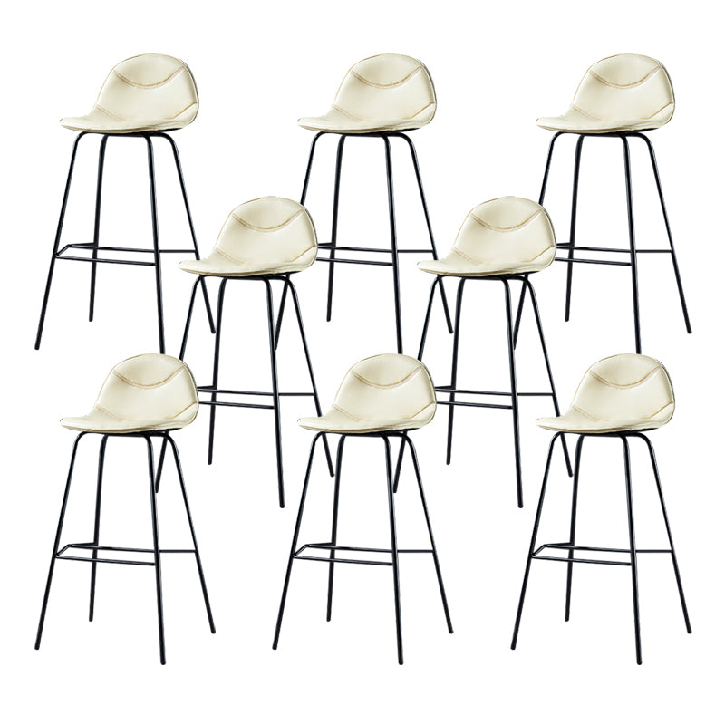 Low Back Bar & Counter Stool Bucket Industrial Quilted Leather Counter Stool