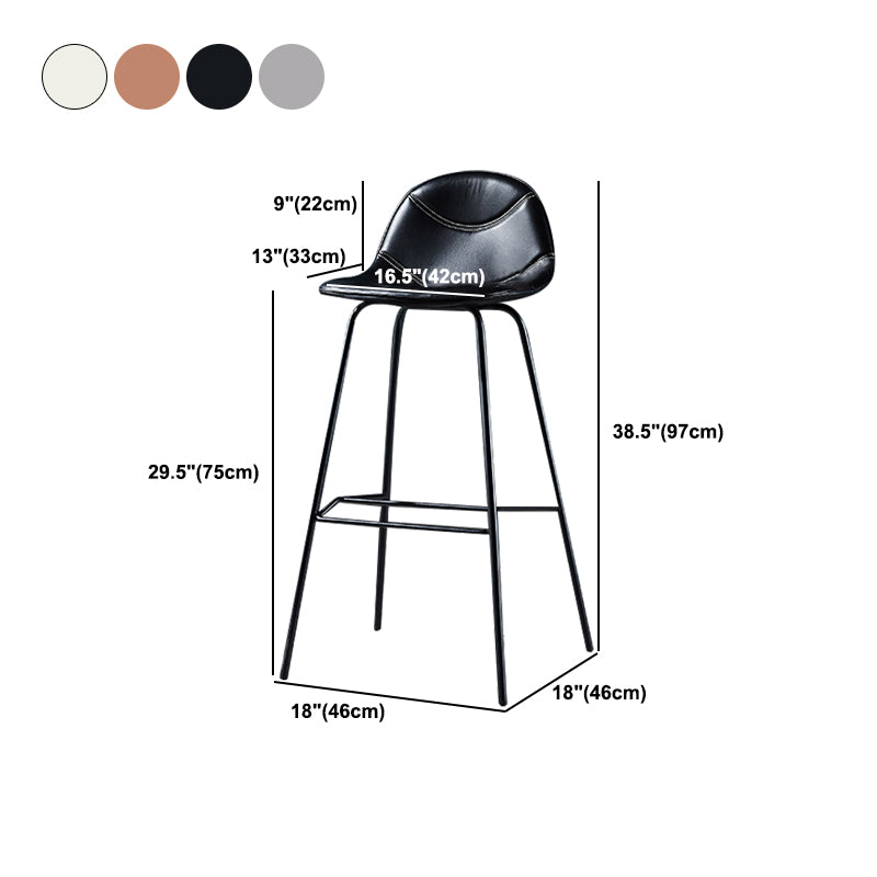 Low Back Bar & Counter Stool Bucket Industrial Quilted Leather Counter Stool